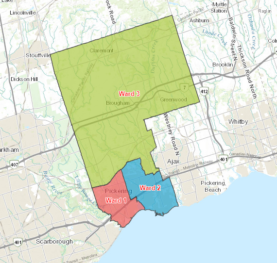 Pickering Ward Boundary Map