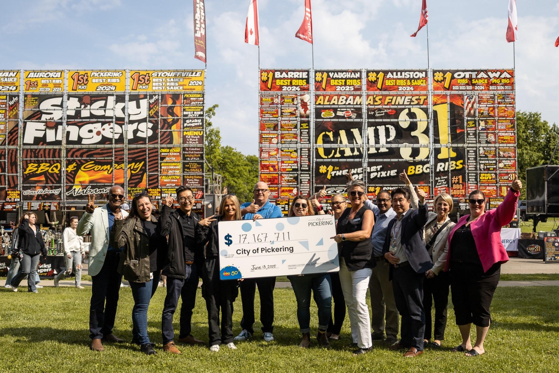 OLG Cheque Presentation, Ribfest at Esplanade Park, June 2025